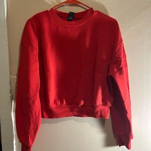 Red crew neck sweater